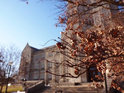 Burruss Hall in Winter