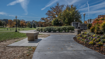 Accessibility improvement photo at the April 16 Memorial from late 2019. 